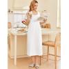 Ekouaer Cotton Nightgowns for Women Short Sleeve Sleepshirt Ladies Victorain Sleepwear Gown Soft Loungewear with Pockets(White)