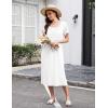 Ekouaer Cotton Nightgowns for Women Short Sleeve Sleepshirt Ladies Victorain Sleepwear Gown Soft Loungewear with Pockets(White)