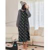 Ekouaer Nightgown Women Long Sleeve Sleepwear Full Length Long Nightshirt Soft Loungewear S-4XL(Black Daisy)