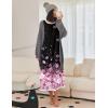 Ekouaer Nightgown Women Long Sleeve Sleepwear Full Length Long Nightshirt Soft Loungewear S-4XL(Black Sakura)