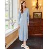 Ekouaer Nightgown Women Long Sleeve Sleepwear Full Length Long Nightshirt Soft Loungewear S-4XL(Blue Floral)