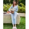 Ekouaer Nightgown Women Long Sleeve Sleepwear Full Length Long Nightshirt Soft Loungewear S-4XL(Blue Floral)
