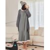 Ekouaer Nightgown Women Long Sleeve Sleepwear Full Length Long Nightshirt Soft Loungewear S-4XL(Dark Grey)