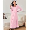 Ekouaer Nightgown Women Long Sleeve Sleepwear Full Length Long Nightshirt Soft Loungewear S-4XL(Pink)