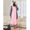 Ekouaer Nightgown Women Long Sleeve Sleepwear Full Length Long Nightshirt Soft Loungewear S-4XL(Pink)