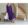 Ekouaer Nightgown Women Long Sleeve Sleepwear Full Length Long Nightshirt Soft Loungewear S-4XL(Purple)