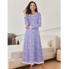 Ekouaer Nightgown Women Long Sleeve Sleepwear Full Length Long Nightshirt Soft Loungewear S-4XL(Purple Dots)