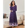 Ekouaer Nightgown Women Long Sleeve Sleepwear Full Length Long Nightshirt Soft Loungewear S-4XL(Purple Floral)