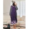 Ekouaer Nightgown Women Long Sleeve Sleepwear Full Length Long Nightshirt Soft Loungewear S-4XL(Purple Floral)