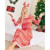 Ekouaer Nightgown Women Long Sleeve Sleepwear Full Length Long Nightshirt Soft Loungewear S-4XL(Red Xmas Tree)