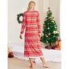Ekouaer Nightgown Women Long Sleeve Sleepwear Full Length Long Nightshirt Soft Loungewear S-4XL(Red Xmas Tree)
