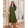 Ekouaer Nightgowns for Women Long Sleeves Nightgown Soft Sleepwear Button V Neck Sleepshirt Long Nightgown S-XXL(Army Green)