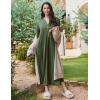 Ekouaer Nightgowns for Women Long Sleeves Nightgown Soft Sleepwear Button V Neck Sleepshirt Long Nightgown S-XXL(Army Green)