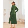 Ekouaer Nightgowns for Women Long Sleeves Nightgown Soft Sleepwear Button V Neck Sleepshirt Long Nightgown S-XXL(Army Green)