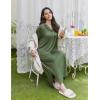 Ekouaer Nightgowns for Women Long Sleeves Nightgown Soft Sleepwear Button V Neck Sleepshirt Long Nightgown S-XXL(Army Green)