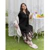 Ekouaer Nightgowns for Women Long Sleeves Nightgown Soft Sleepwear Button V Neck Sleepshirt Long Nightgown S-XXL(Black Flower)