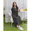 Ekouaer Nightgowns for Women Long Sleeves Nightgown Soft Sleepwear Button V Neck Sleepshirt Long Nightgown S-XXL(Dark Grey)