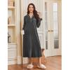 Ekouaer Nightgowns for Women Long Sleeves Nightgown Soft Sleepwear Button V Neck Sleepshirt Long Nightgown S-XXL(Dark Grey)