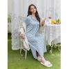 Ekouaer Nightgowns for Women Long Sleeves Nightgown Soft Sleepwear Button V Neck Sleepshirt Long Nightgown S-XXL(Light Blue Flower)
