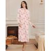 Ekouaer Nightgowns for Women Long Sleeves Nightgown Soft Sleepwear Button V Neck Sleepshirt Long Nightgown S-XXL(Pink Flower)