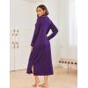 Ekouaer Nightgowns for Women Long Sleeves Nightgown Soft Sleepwear Button V Neck Sleepshirt Long Nightgown S-XXL(Purple)
