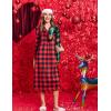 Ekouaer Nightgowns for Women Long Sleeves Nightgown Soft Sleepwear Button V Neck Sleepshirt Long Nightgown S-XXL(Red Plaid)