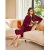 Ekouaer Nightgowns for Women Long Sleeves Nightgown Soft Sleepwear Button V Neck Sleepshirt Long Nightgown S-XXL(Wine Red)