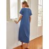 Ekouaer Women’s Full Length Short Sleeve Nightgown(Aa-blue)