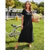 Ekouaer Women’s Full Length Short Sleeve Nightgown(A-black)