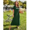 Ekouaer Women’s Full Length Short Sleeve Nightgown(A_dark Green)