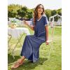 Ekouaer Women’s Full Length Short Sleeve Nightgown(A-navy Blue)