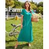 Ekouaer Women’s Full Length Short Sleeve Nightgown(Aqua Green)