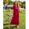 Ekouaer Women’s Full Length Short Sleeve Nightgown(A-wine Red)