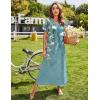 Ekouaer Women’s Full Length Short Sleeve Nightgown(Blue Floral)