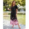 Ekouaer Women’s Full Length Short Sleeve Nightgown(Cherry Blossoms)
