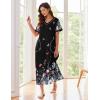 Ekouaer Women’s Full Length Short Sleeve Nightgown(Colorful Butterfly)