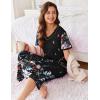 Ekouaer Women’s Full Length Short Sleeve Nightgown(Colorful Butterfly)