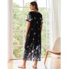 Ekouaer Women’s Full Length Short Sleeve Nightgown(Colorful Butterfly)