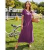 Ekouaer Women’s Full Length Short Sleeve Nightgown(Eggplant Purple)