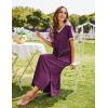Ekouaer Women’s Full Length Short Sleeve Nightgown(Eggplant Purple)