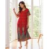 Ekouaer Women’s Full Length Short Sleeve Nightgown(Feather)