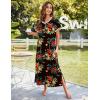 Ekouaer Women’s Full Length Short Sleeve Nightgown(Pat13)