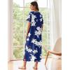 Ekouaer Women’s Full Length Short Sleeve Nightgown(Pat26)