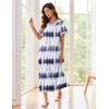 Ekouaer Women’s Full Length Short Sleeve Nightgown(Pat7)