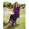 Ekouaer Women’s Full Length Short Sleeve Nightgown(Purple Floral)