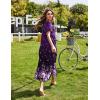 Ekouaer Women’s Full Length Short Sleeve Nightgown(Purple Floral)