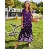 Ekouaer Women’s Full Length Short Sleeve Nightgown(Purple Floral)