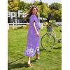 Ekouaer Women’s Full Length Short Sleeve Nightgown(Purple White Floral)