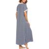 Ekouaer Women’s Full Length Short Sleeve Nightgown(Yarn Dyed Fabric 1)