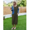Ekouaer Women’s Nightgown Short Sleeve Sleepshirt Long Loungewear Casual Maxi Lounge Dress House Dresses with Pockets(Army Green)